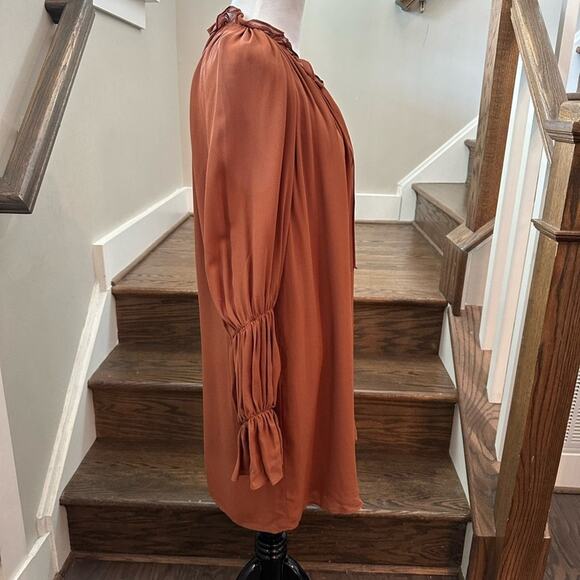 Reformation Adrienne Mini Dress in Cinnamon Brown Size Small - Picture 3 of 9